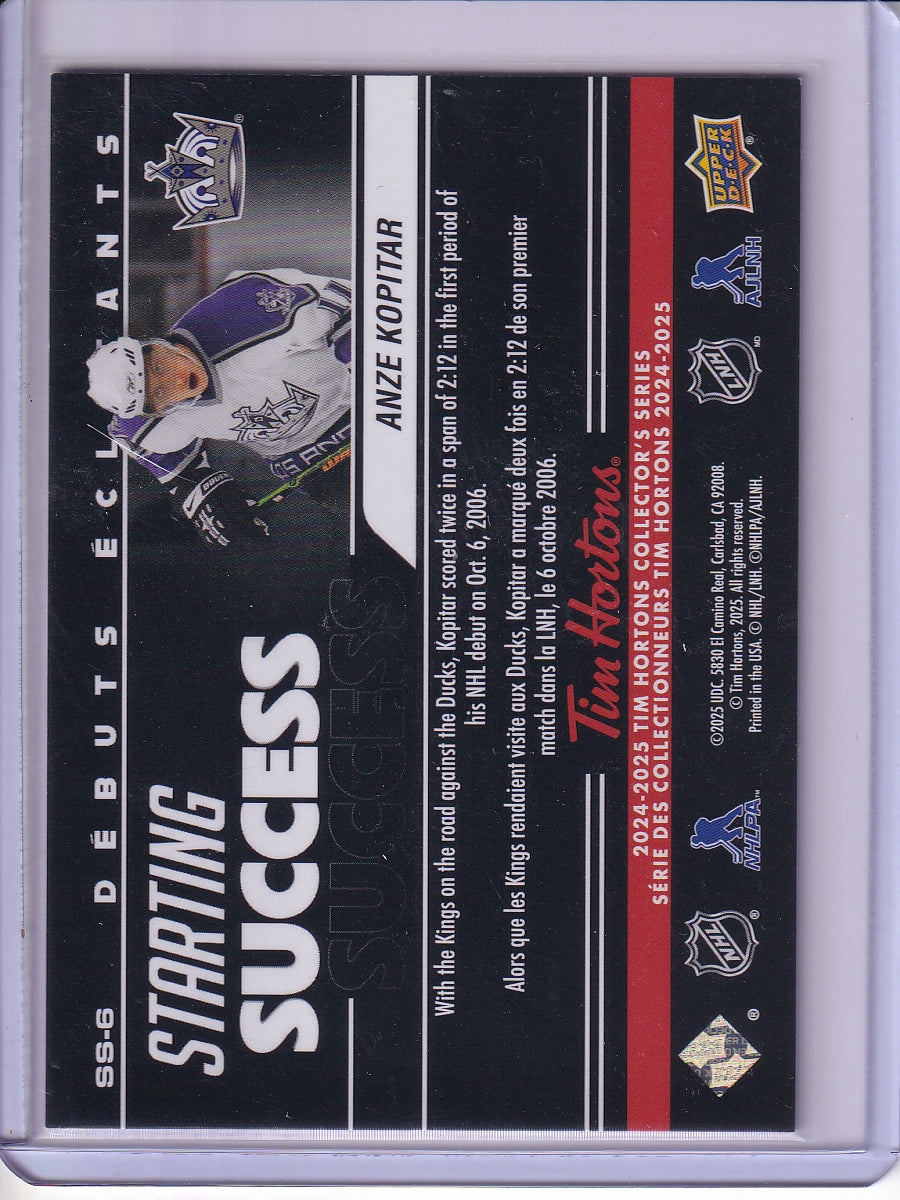 2024-25 Upper Deck Tim Hortons Retrospective Rookies #SS-6 Anze Kopitar