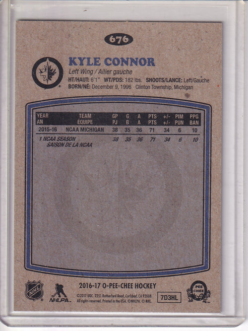 2016-17 Upper Deck #676 Kyle Connor 2016-17 O-Pee-Chee Update Retro