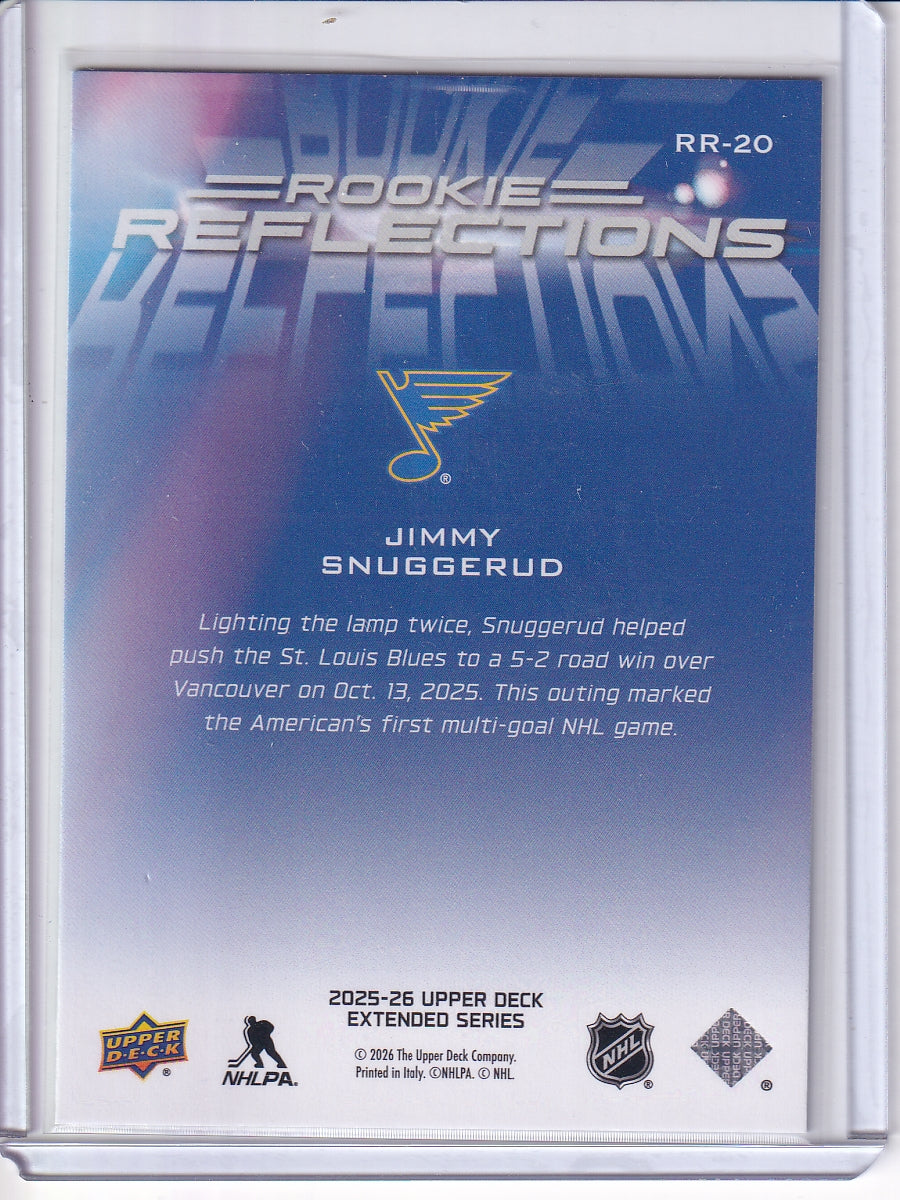 2025-26 Upper Deck #RR-20 Jimmy Snuggerud Rookie Reflections