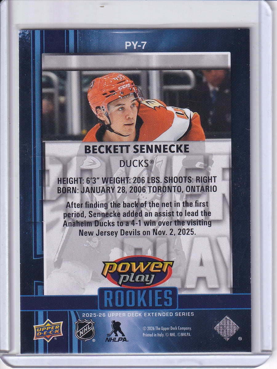 2025-26 Upper Deck #PY-7 Beckett Sennecke Power Play