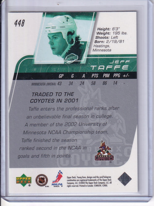 2002-03 Upper Deck #448 Jeff Taffe
