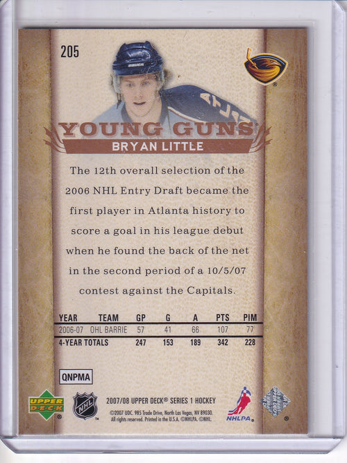 2007-08 Upper Deck #205 Bryan Little
