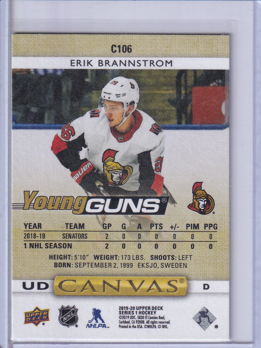 2019-20 Upper Deck #C106 Erik Brannstrom UD Canvas