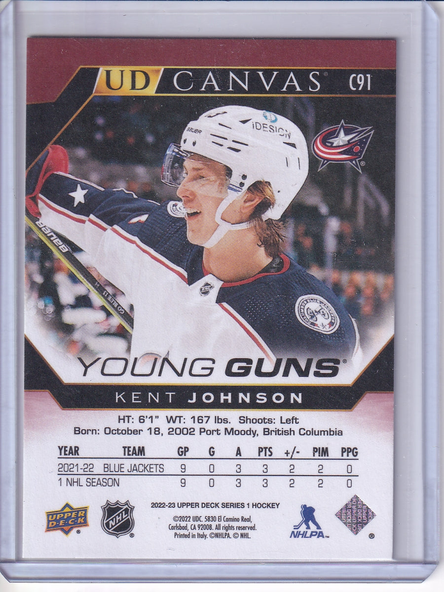 2022-23 Upper Deck #C91 Kent Johnson UD Canvas