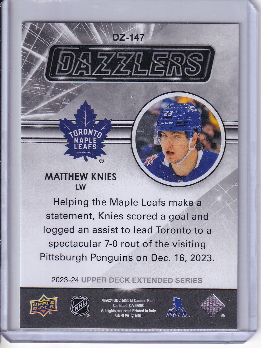 2023-24 Upper Deck #DZ-147 Matthew Knies Dazzlers Orange