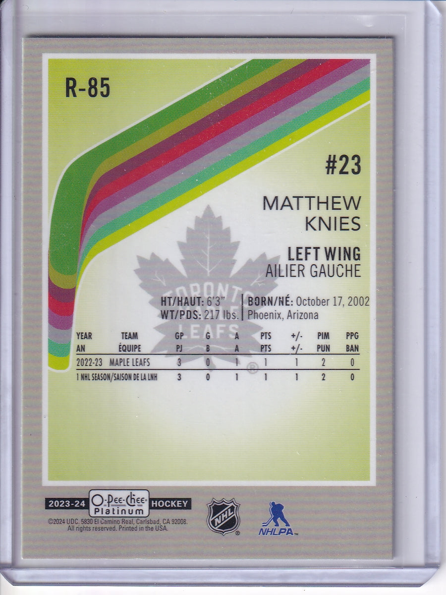 2023-24 O-Pee-Chee Platinum #R-85 Matthew Knies Retro