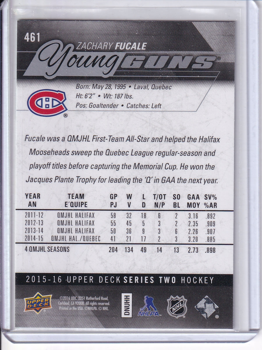 2015-16 Upper Deck #461 Zachary Fucale