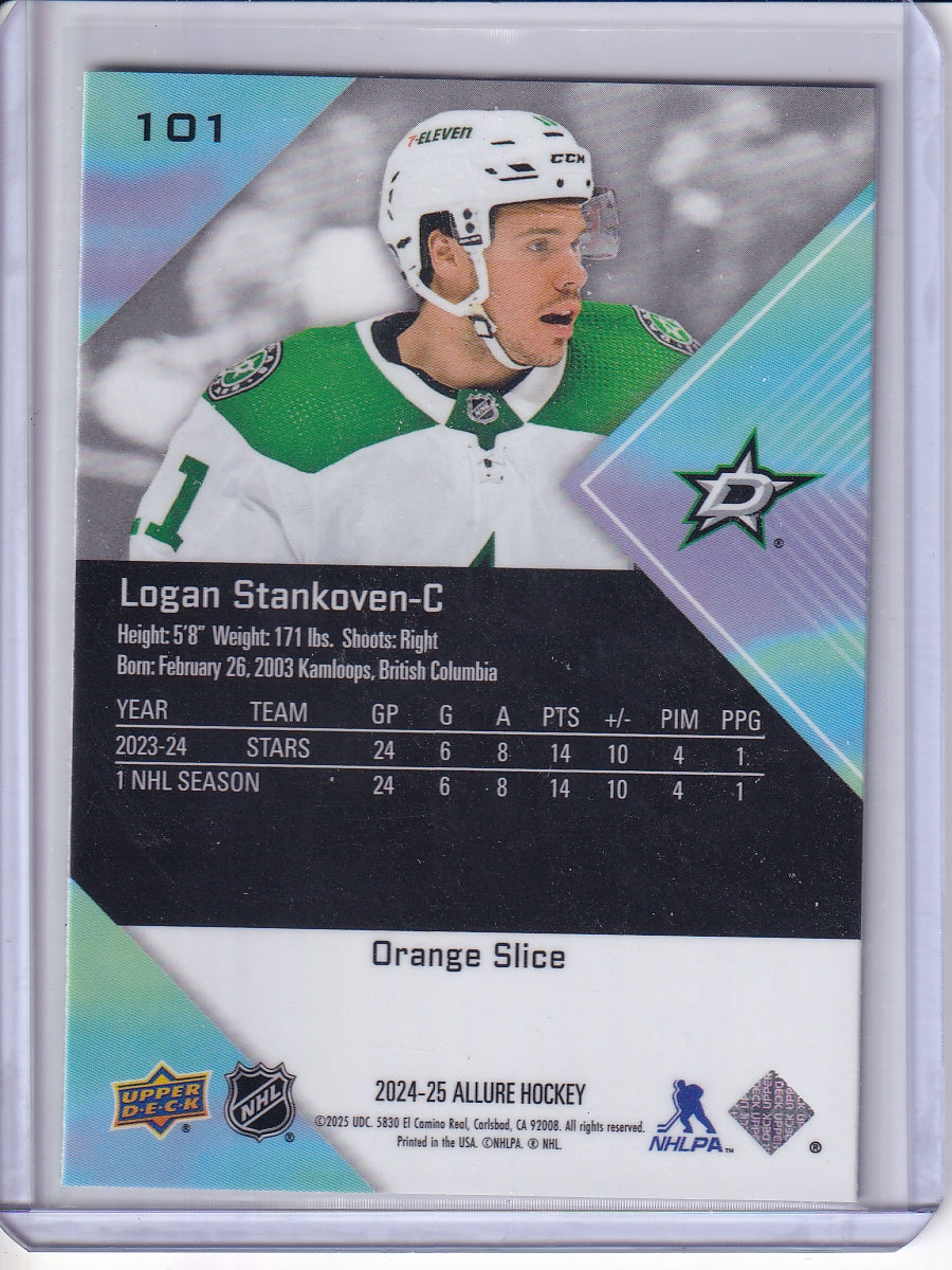 2024-25 Upper Deck Allure #101 Logan Stankoven Orange Slice