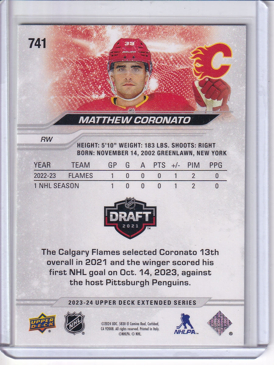 2023-24 Upper Deck #741 Matthew Coronato