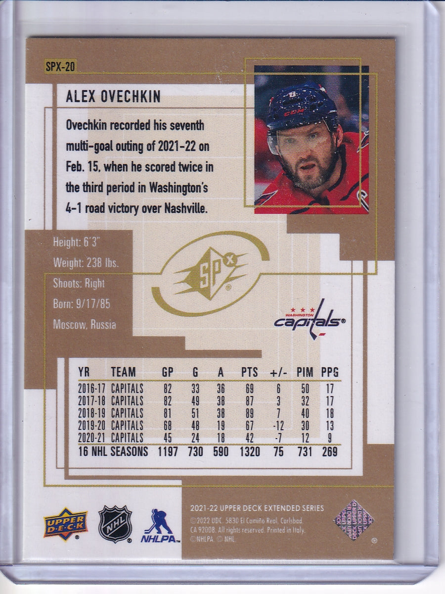 2021-22 Upper Deck #SPX-20 Alex Ovechkin 1999-00 SPx Retro