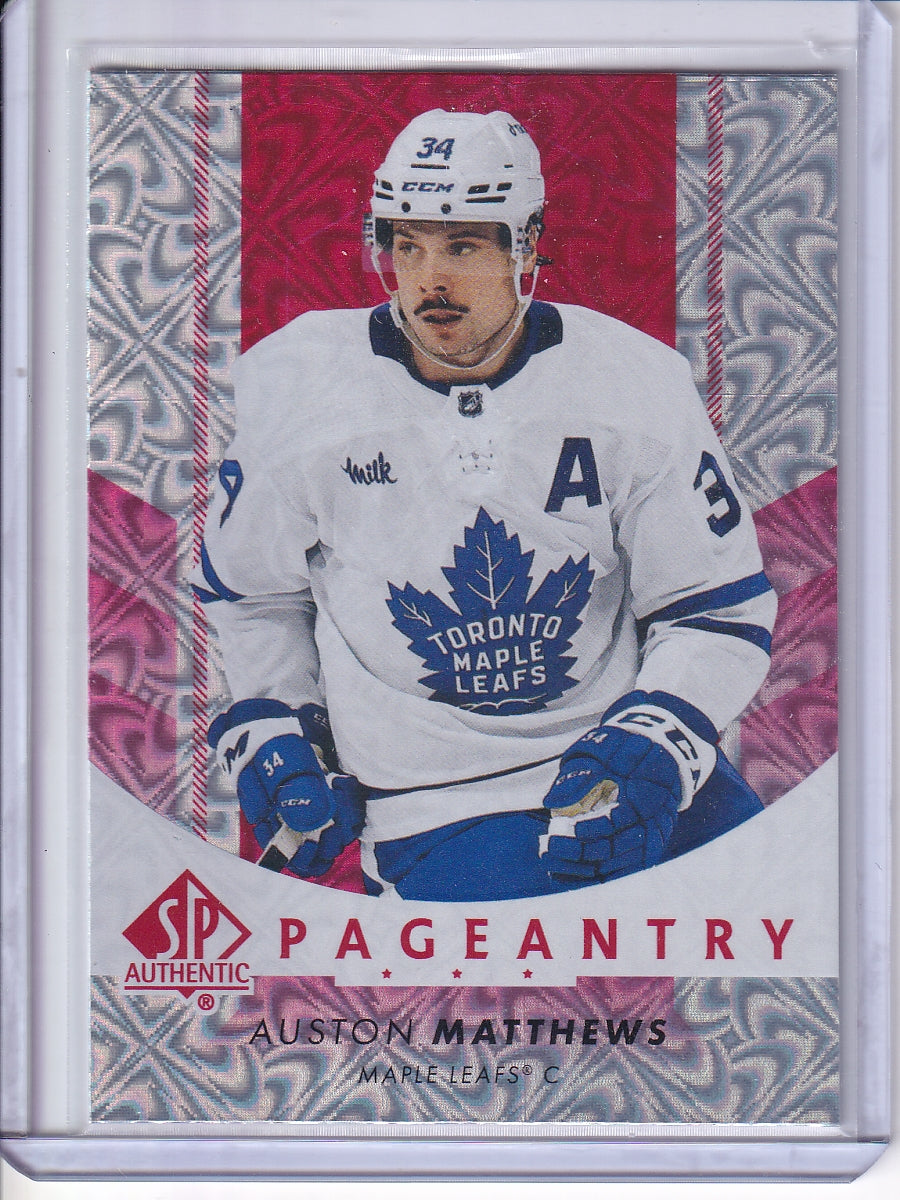 2022-23 SP Authentic #P-34 Auston Matthews Pageantry Red