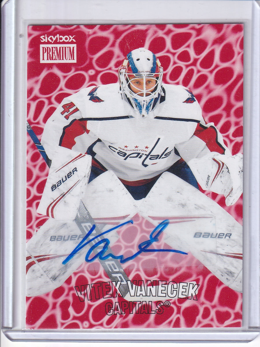 2020-21 SkyBox Metal Universe #PP-23 Vitek Vanecek Premium Star Rubies Auto