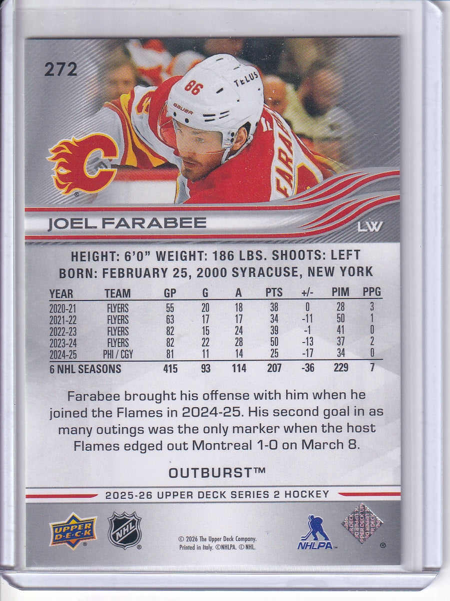 2025-26 Upper Deck #272 Joel Farabee Outburst Silver