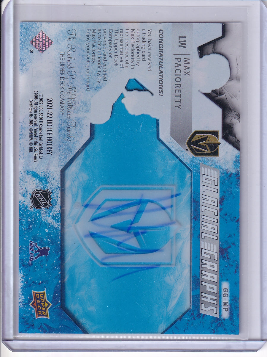 2022-23 Upper Deck Ice #GG-MP Max Pacioretty 2021-22 Upper Deck Ice Update I