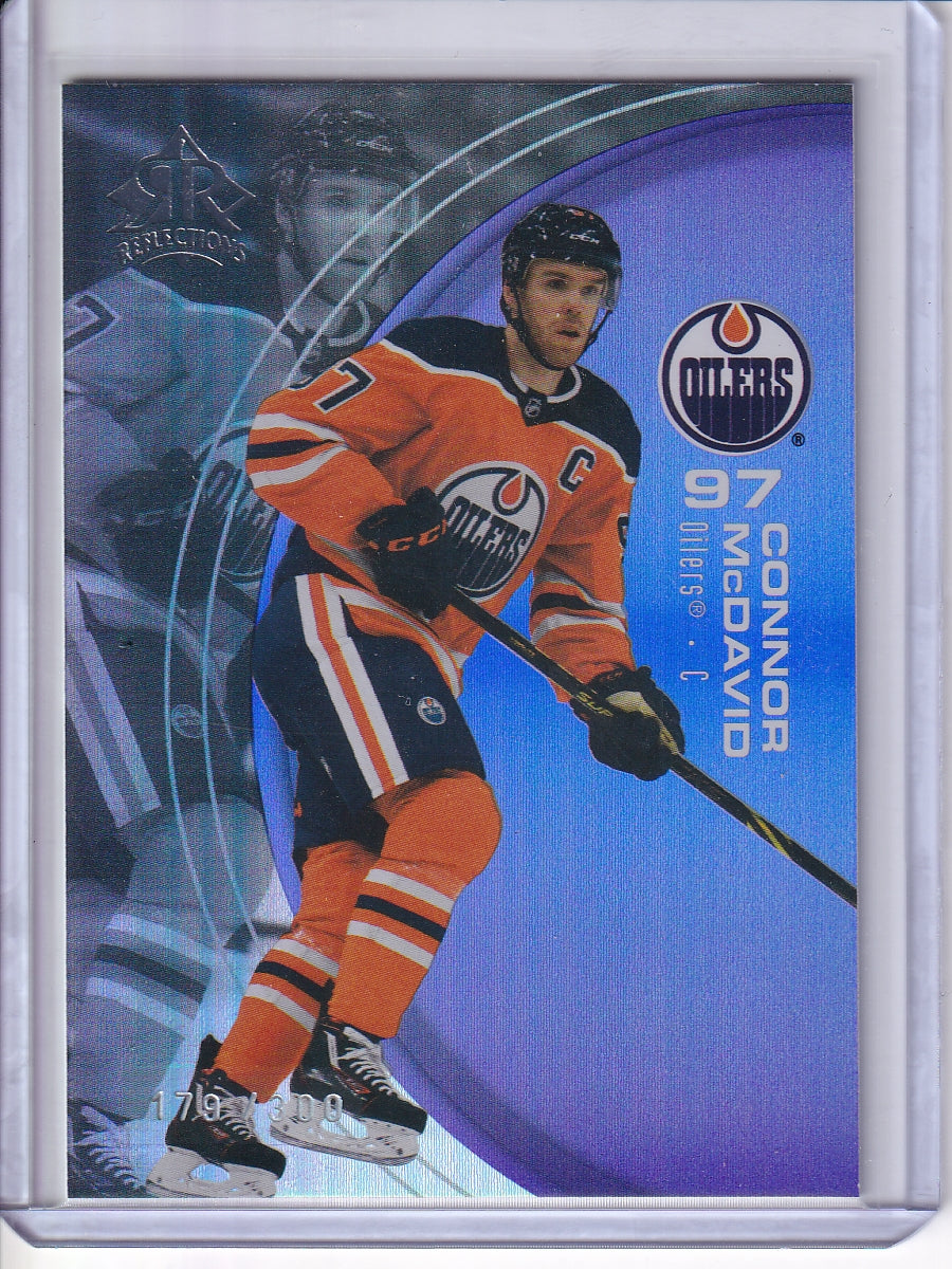 2021-22 Upper Deck #15 Connor McDavid Reflections Amethyst #/300