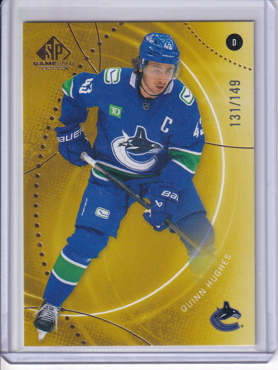 2025-26 SP Game Used #59 Quinn Hughes Gold 131/149