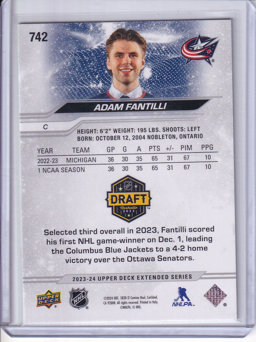 2023-24 Upper Deck #742 Adam Fantilli