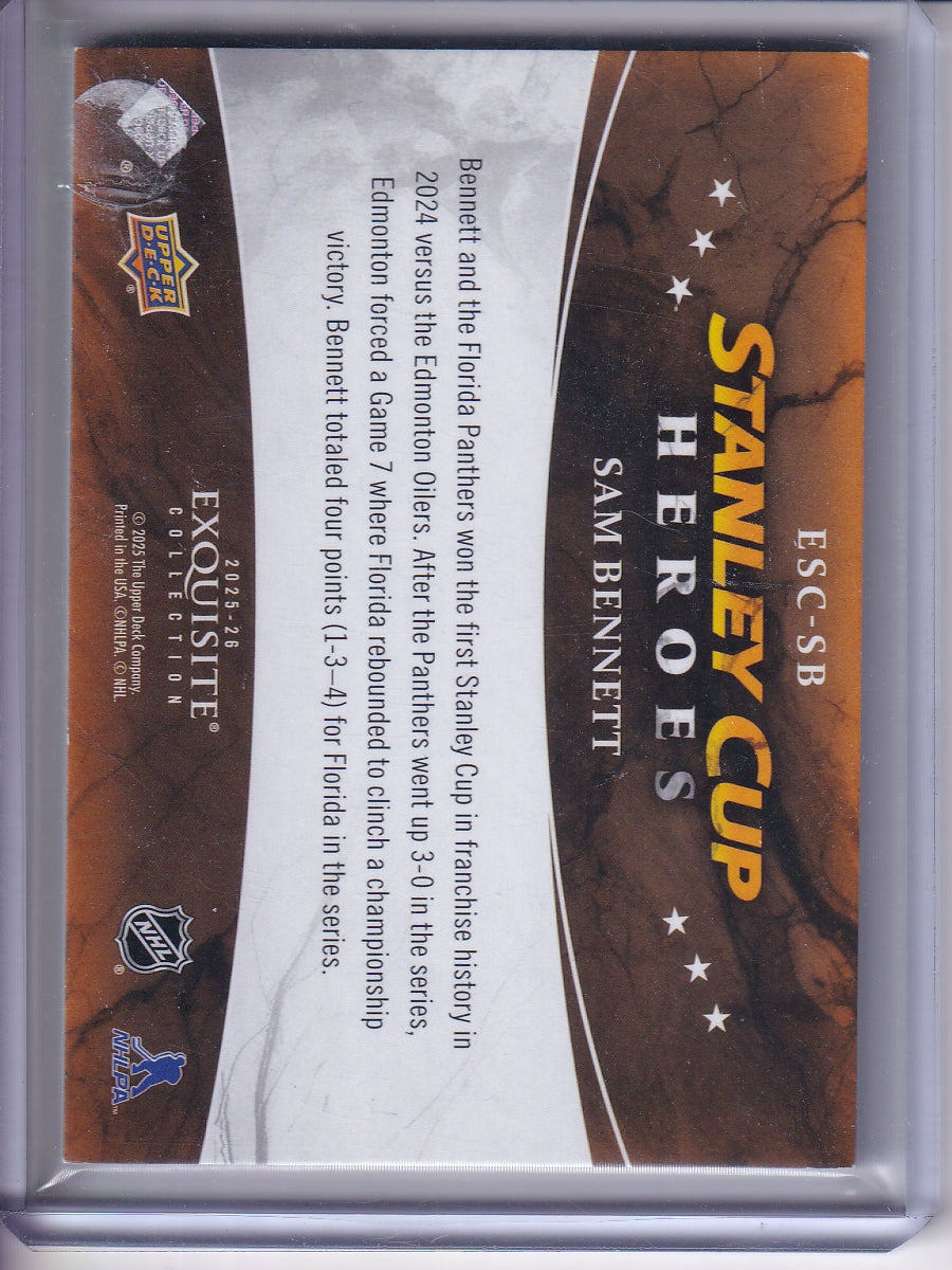 2025-26 UD Exquisite Collection #ESC-SB Sam Bennett Stanley Cup Heroes