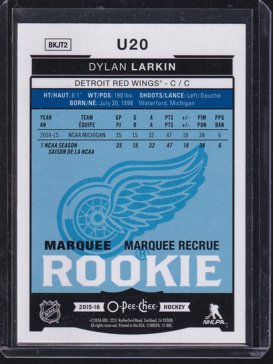 2015-16 Upper Deck #U20 Dylan Larkin 2015-16 O-Pee-Chee Update Rainbow