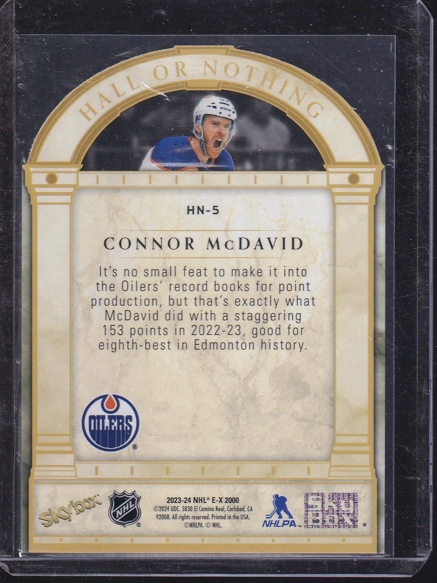 2023-24 SkyBox E-X 2000 #HN-5 Connor McDavid Hall or Nothing
