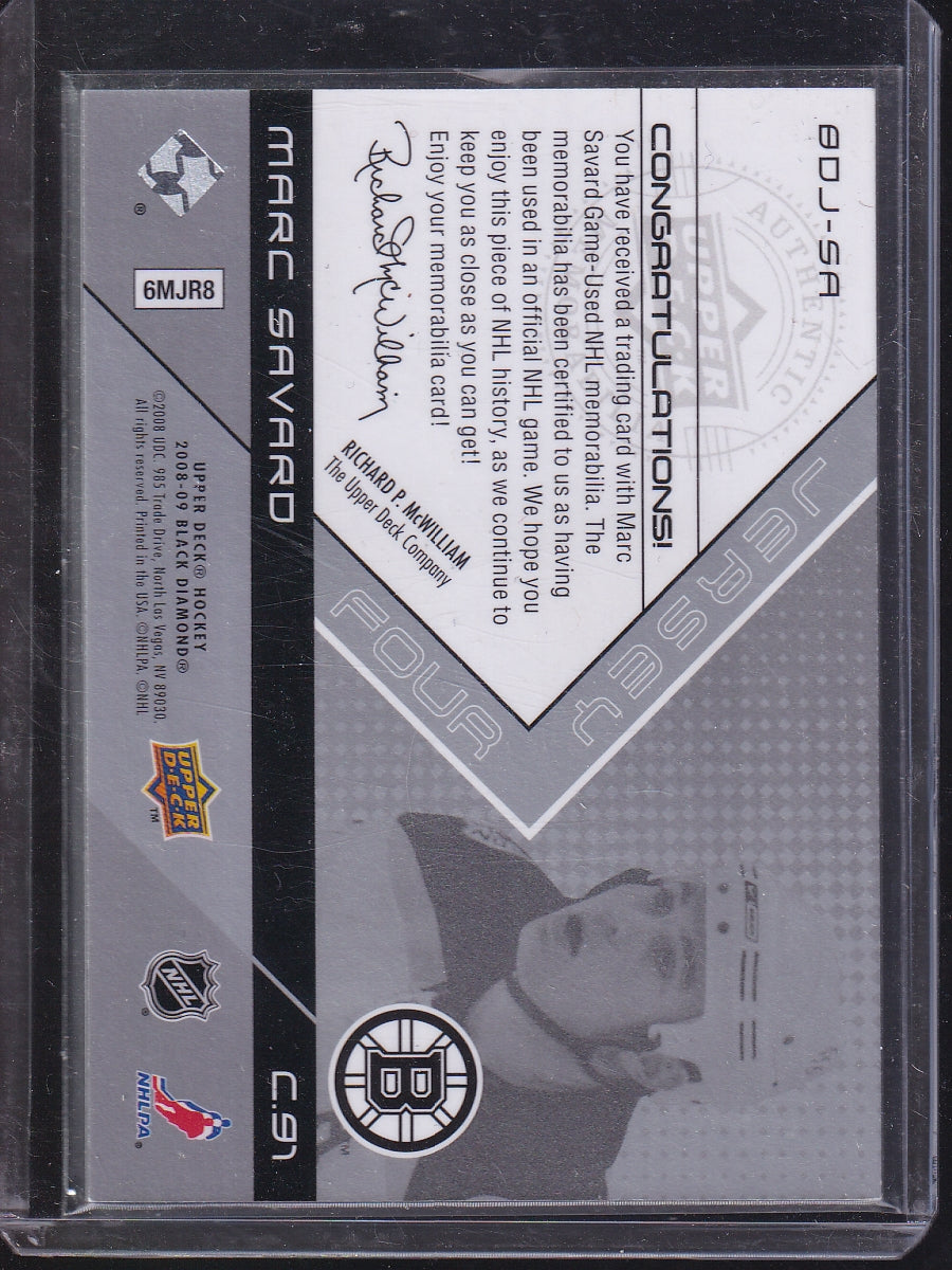2008-09 Upper Deck Black Diamond #BDJ-SA Marc Savard Jerseys Quad