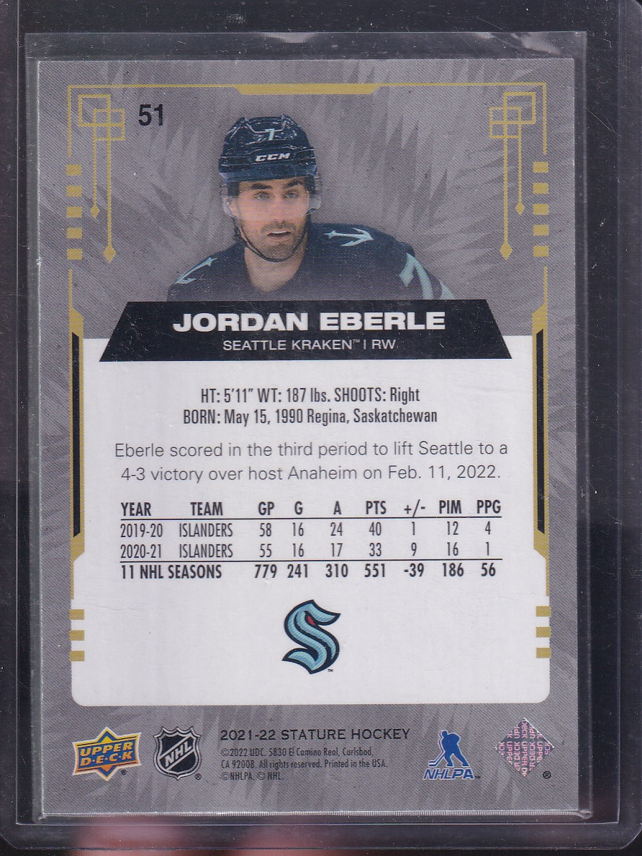 2021-22 Upper Deck Stature #51 Jordan Eberle Green #/149