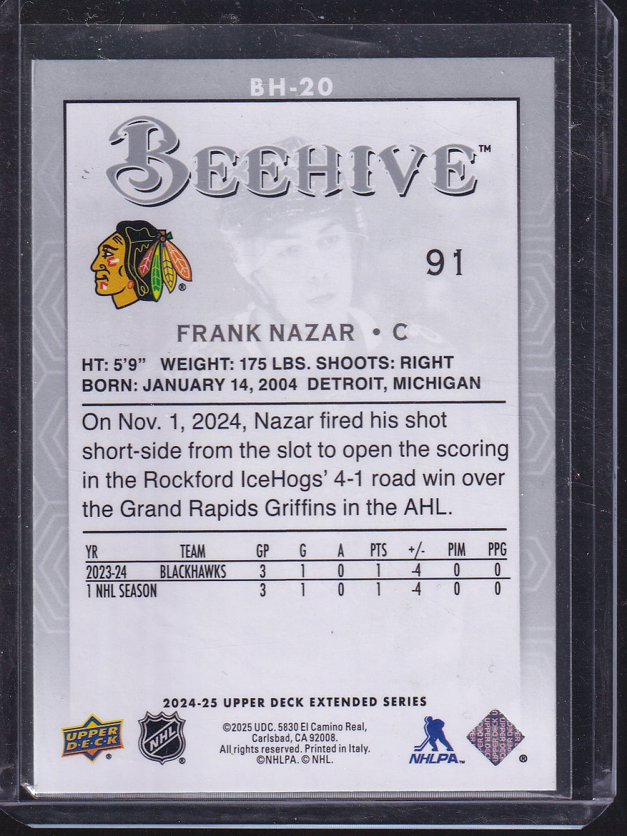 2024-25 Upper Deck #BH-20 Frank Nazar Beehive