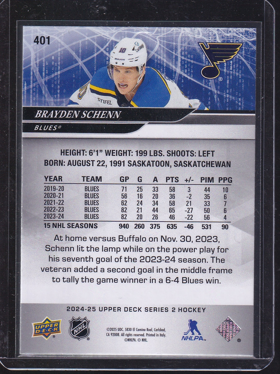 2024-25 Upper Deck #401 Brayden Schenn
