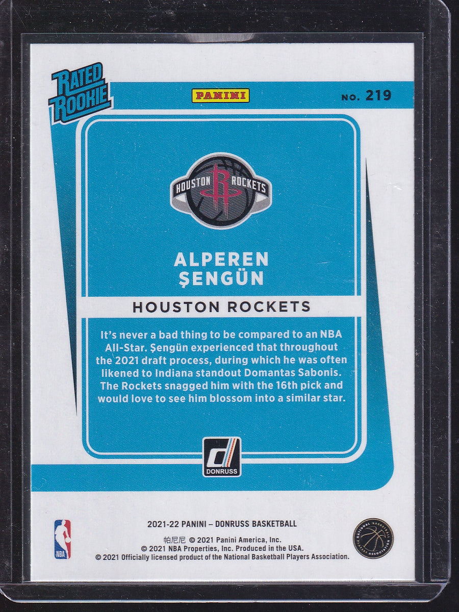 2021-22 Donruss #219 Alperen Sengun Rated Rookies Choice