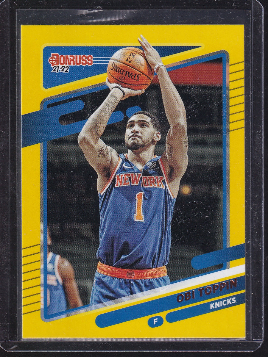 2021-22 Donruss #118 Obi Toppin Yellow Flood