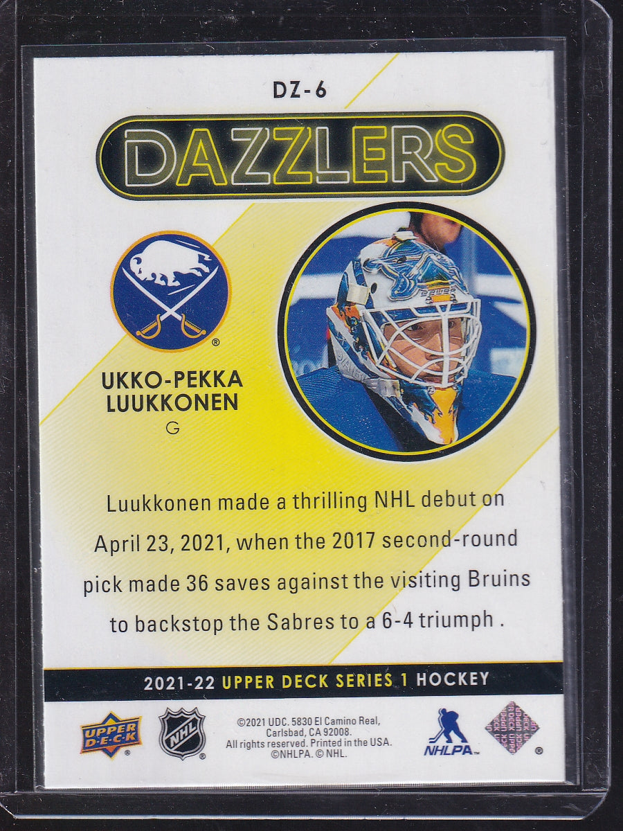 2021-22 Upper Deck #DZ-6 Ukko-Pekka Luukkonen Dazzlers Blue