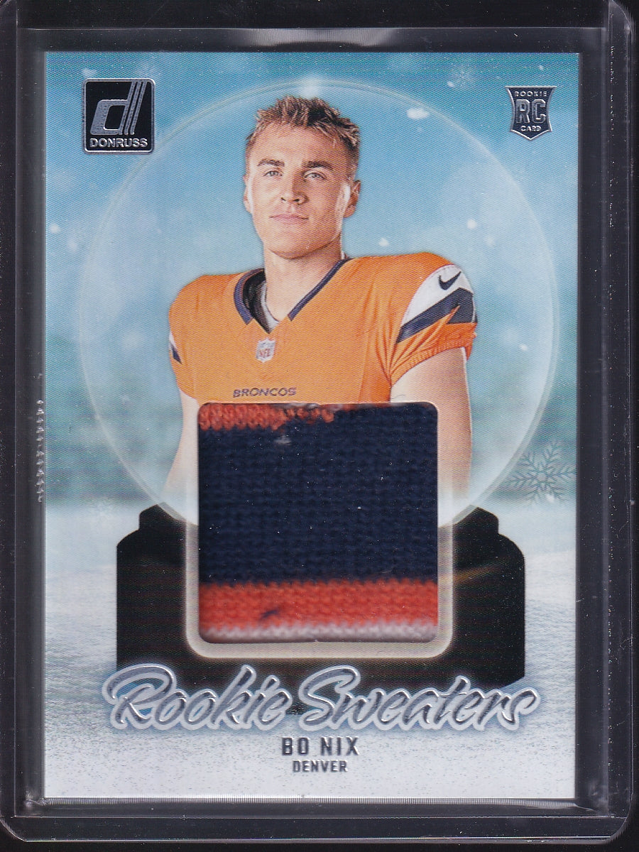 2024 Donruss #RHS-BNI Bo Nix Rookie Holiday Sweater