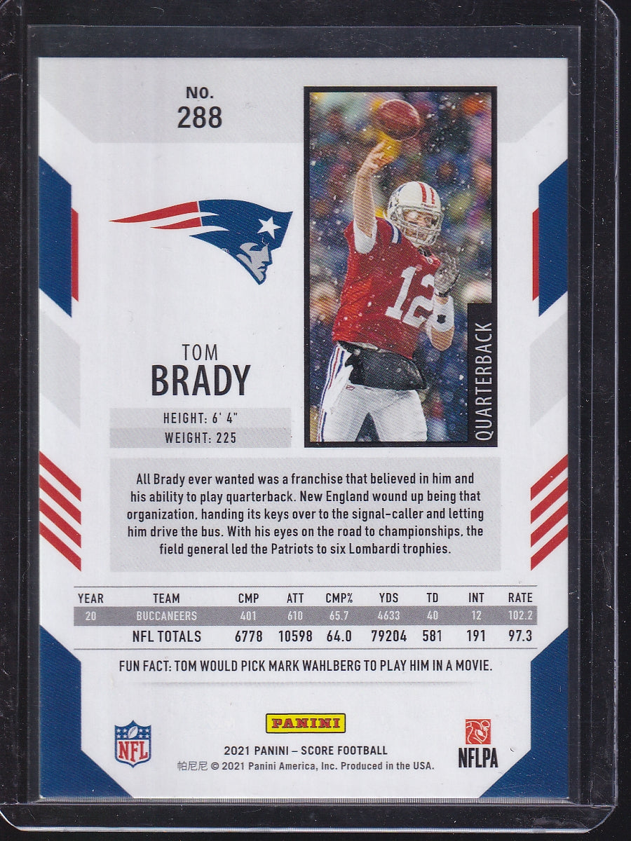 2021 Score #288 Tom Brady Red 134/460