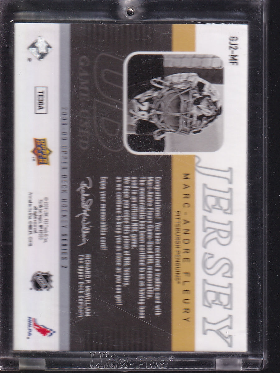 2008-09 Upper Deck #GJ2-MF Marc-Andre Fleury UD Game Jerseys