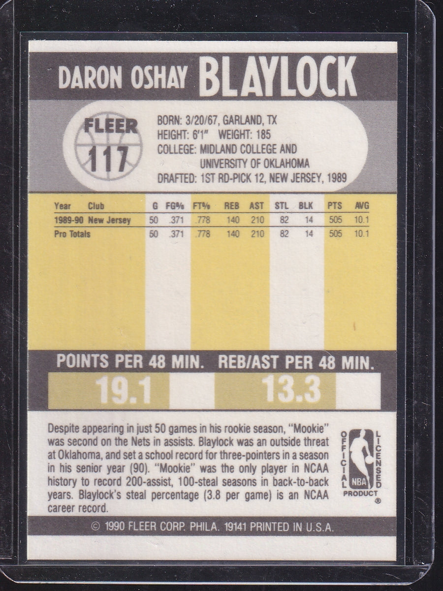 1990-91 Fleer #117 Mookie Blaylock