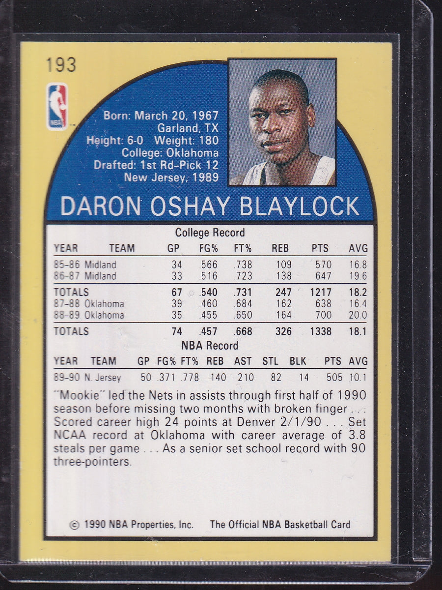 1990 Hoops Team Night New Jersey Nets #NNO Mookie Blaylock