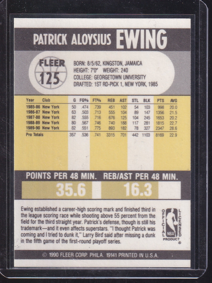1990-91 Fleer #125 Patrick Ewing