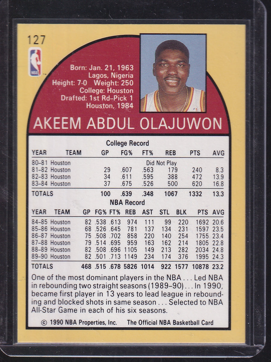 1990-91 Hoops #127 Akeem Olajuwon