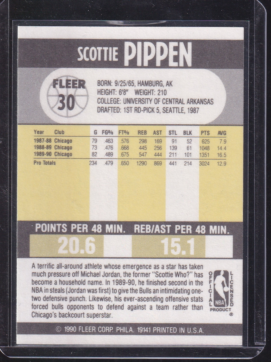 1990-91 Fleer #30 Scottie Pippen