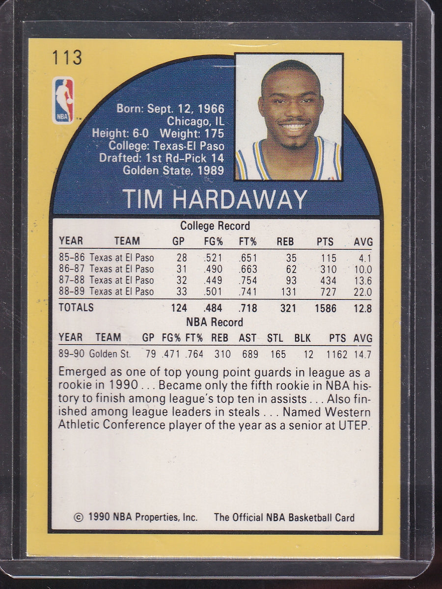 1990-91 Hoops #113 Tim Hardaway