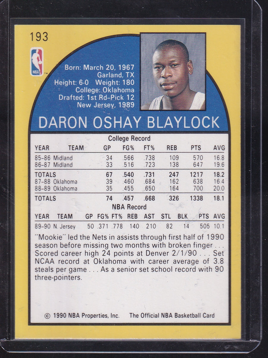1990 Hoops Team Night New Jersey Nets #NNO Mookie Blaylock