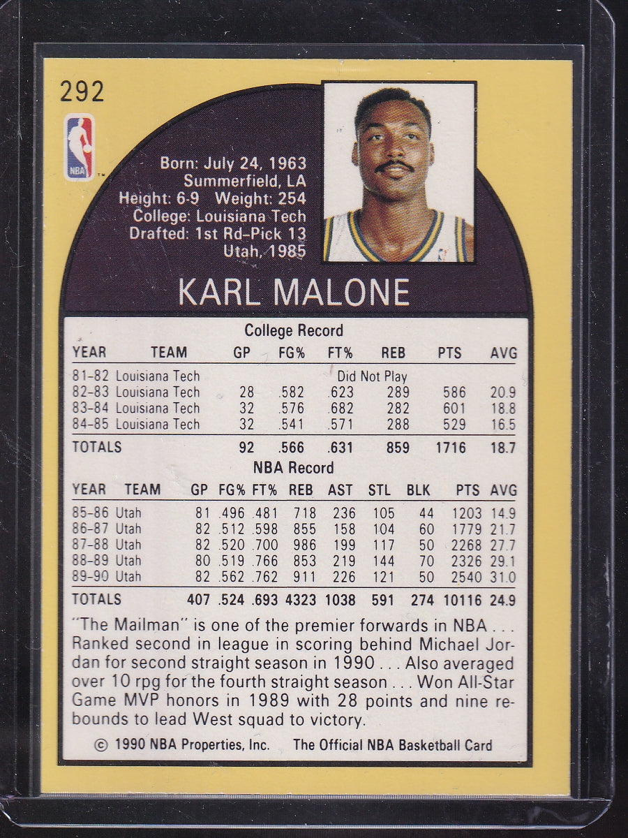 1990-91 Hoops #292 Karl Malone