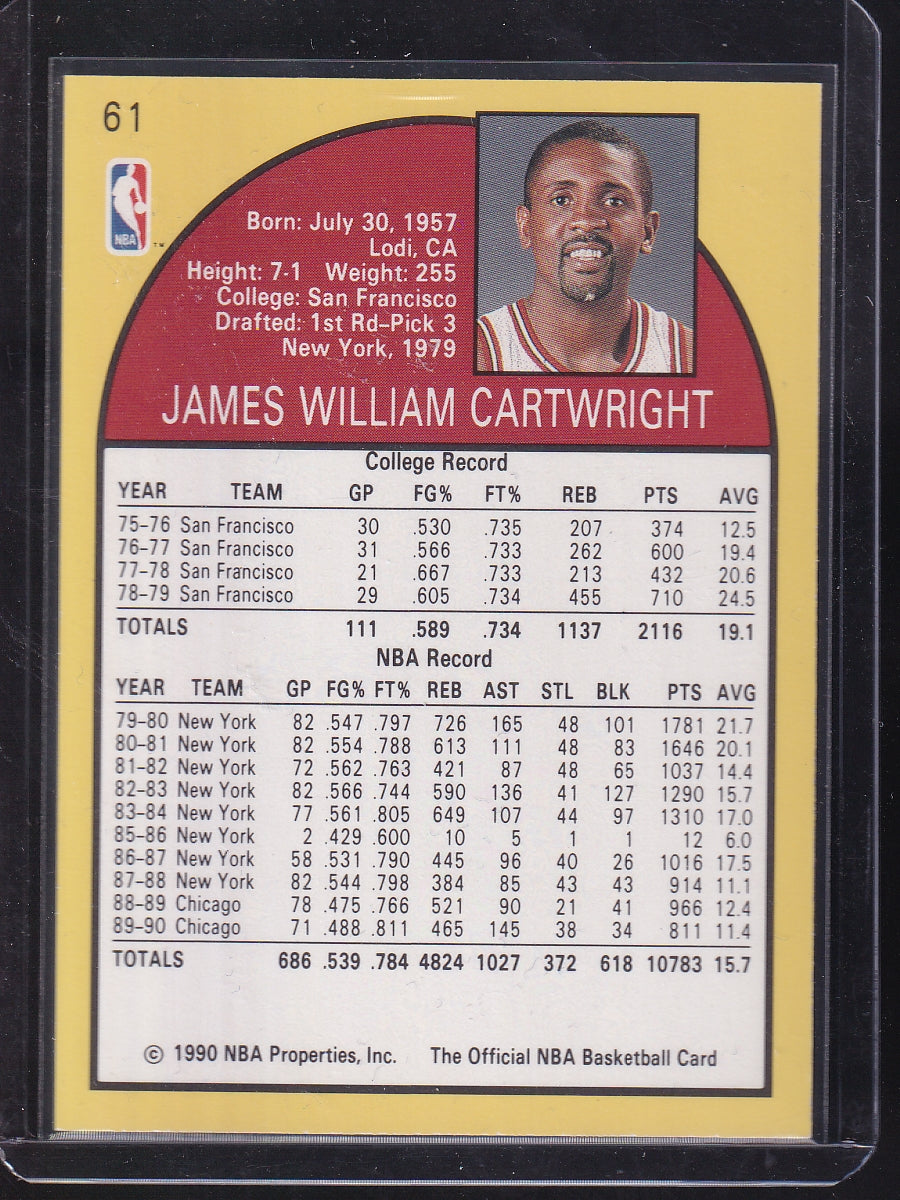 1990-91 Hoops #61 Bill Cartwright