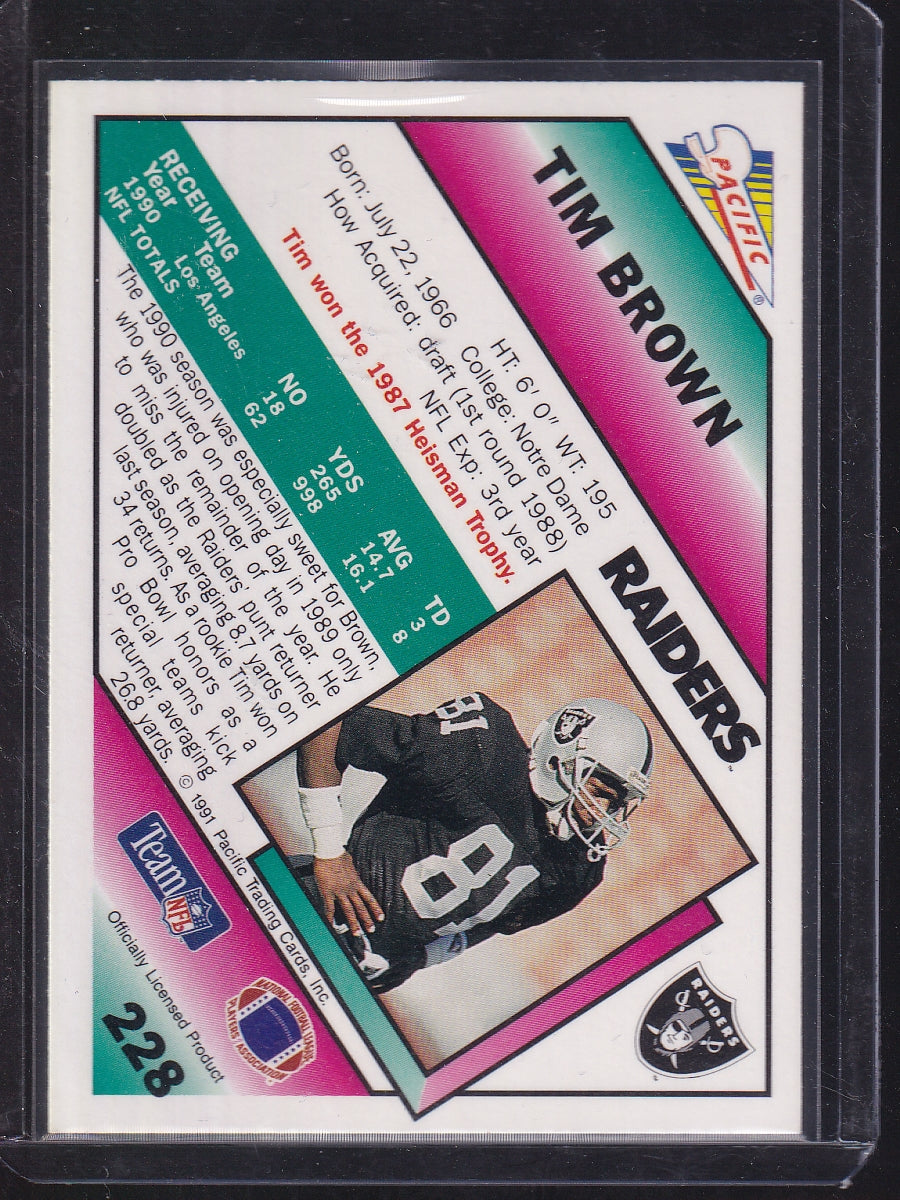 1991 Pacific #228a Tim Brown