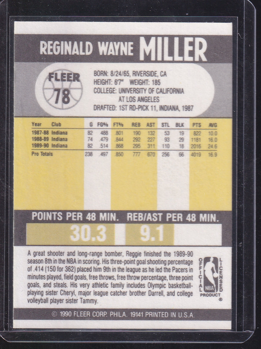 1990-91 Fleer #78 Reggie Miller