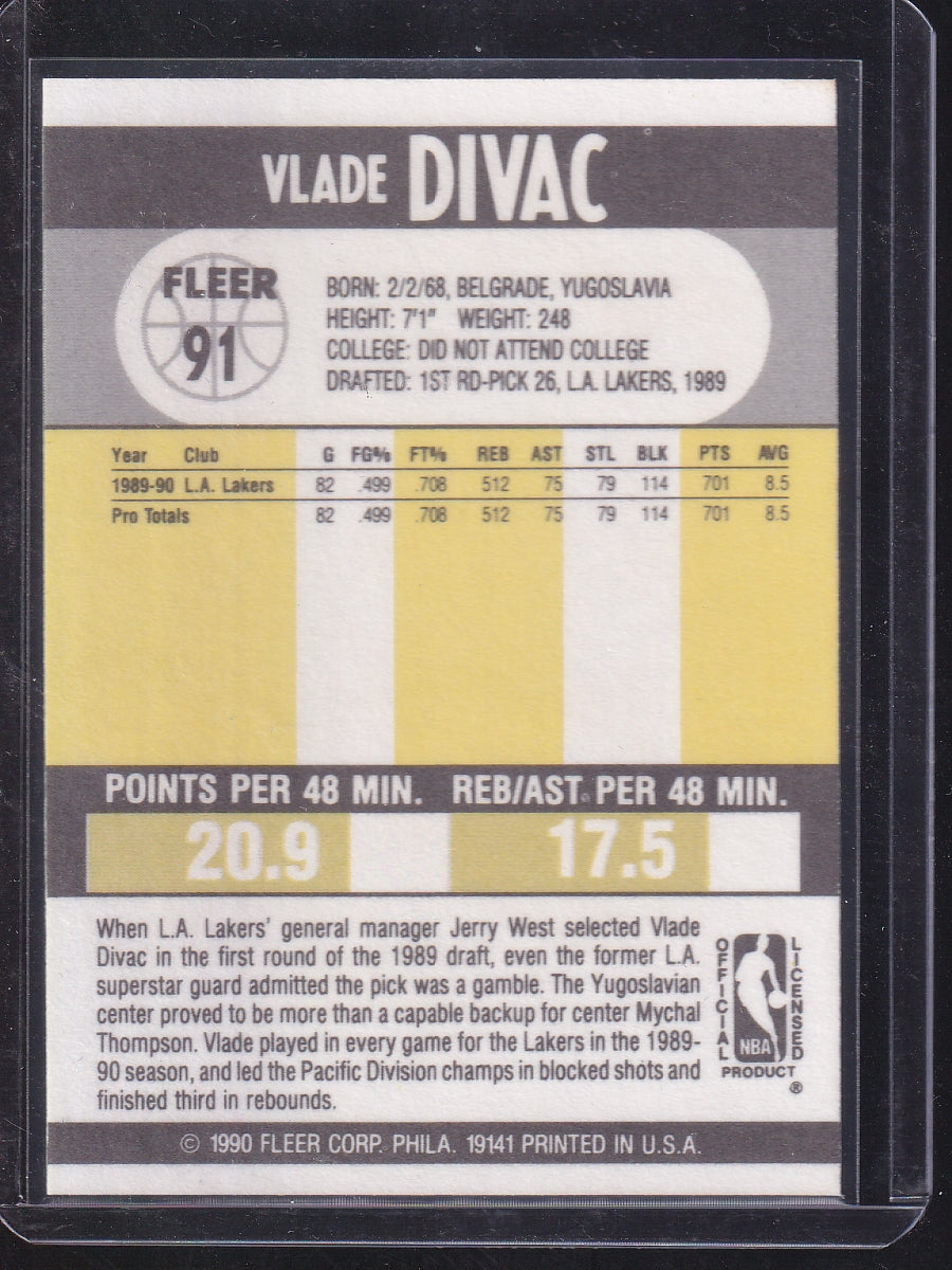 1990-91 Fleer #91 Vlade Divac