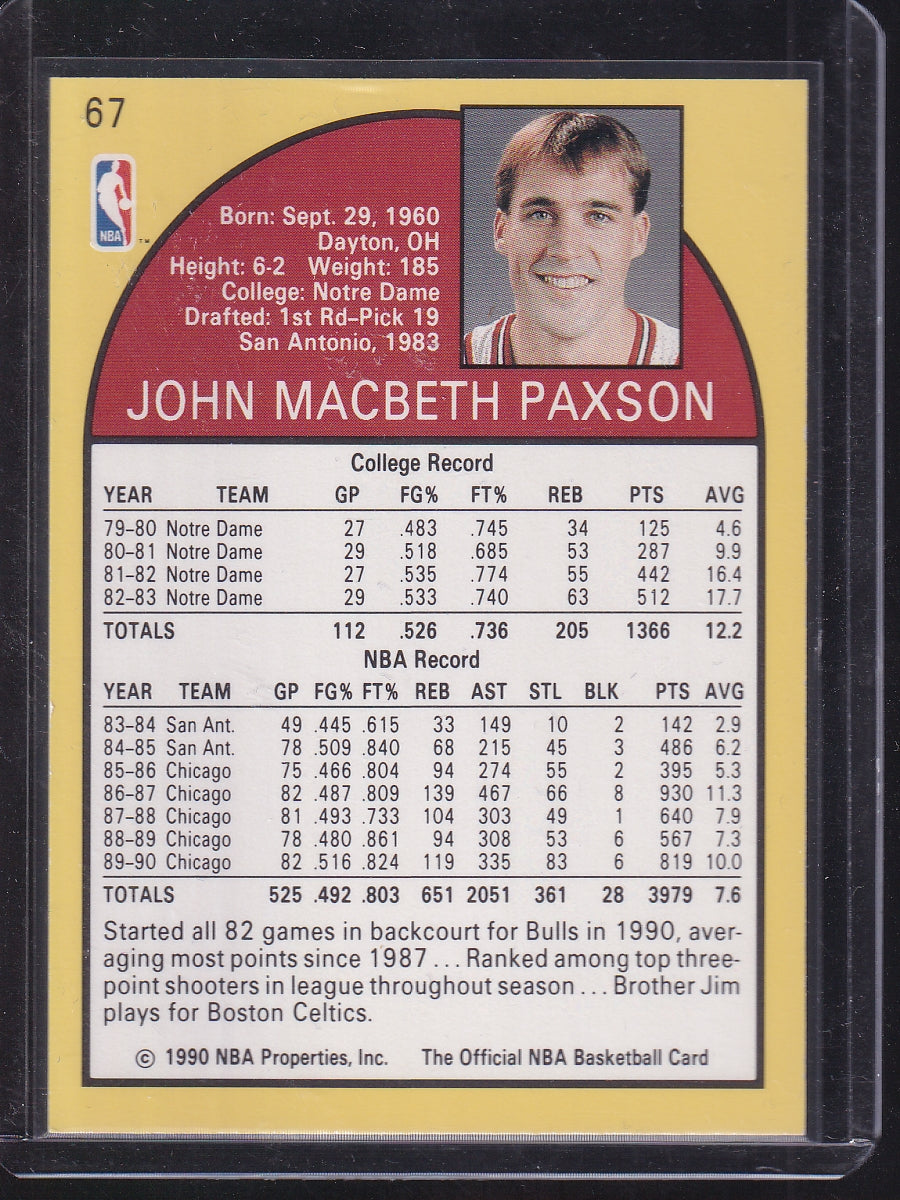 1990-91 Hoops #67 John Paxson