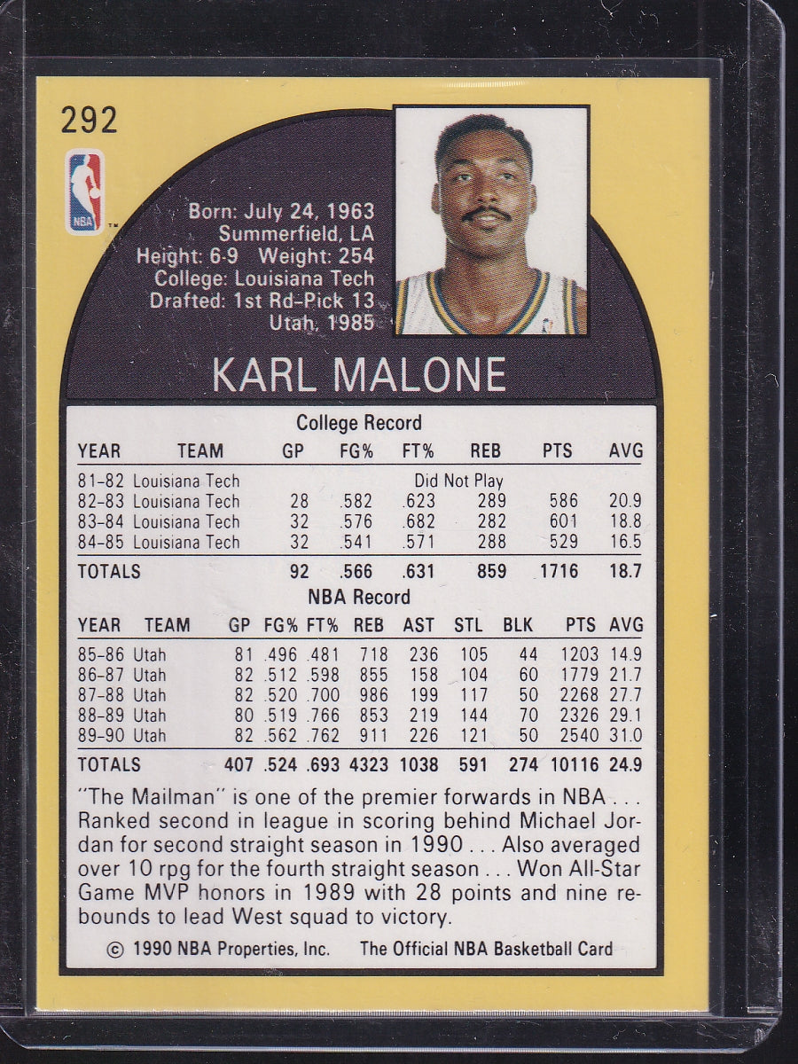 1990-91 Hoops #292 Karl Malone