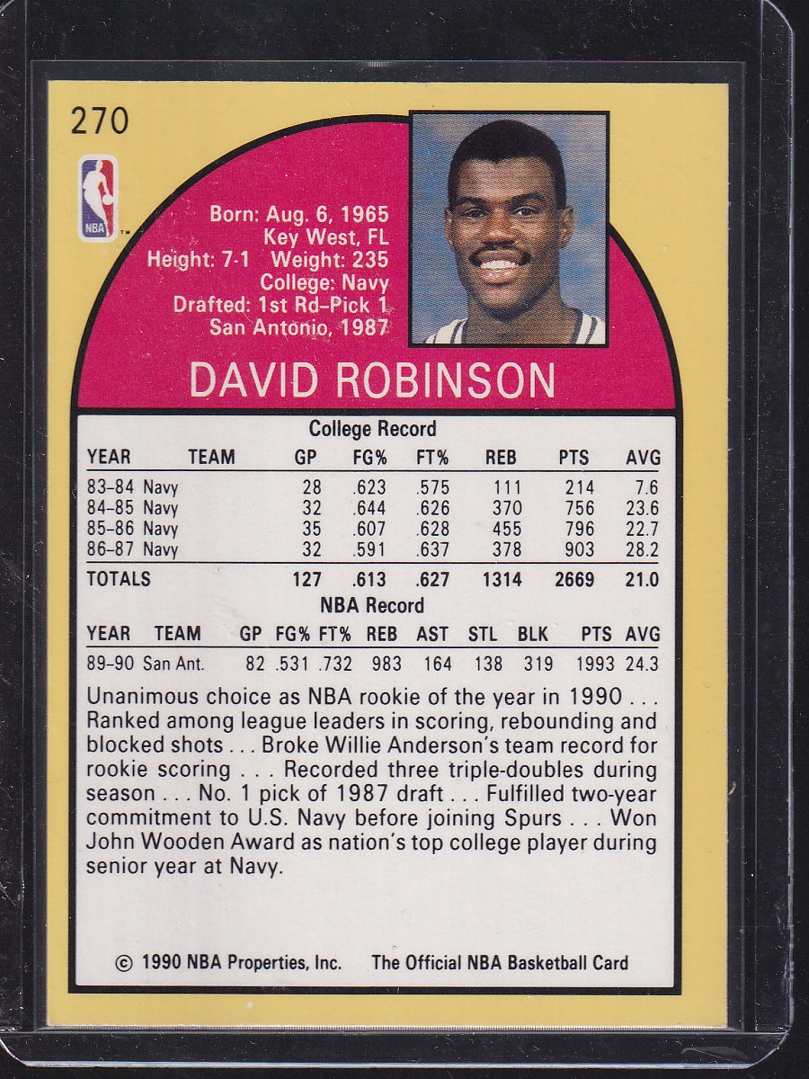 1990-91 Hoops #270 David Robinson