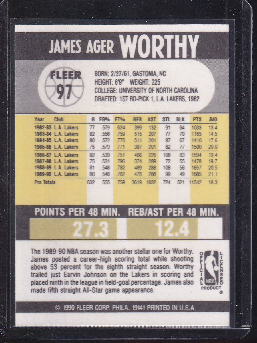 1990-91 Fleer #97 James Worthy